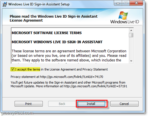 قم بربط حساب window 7 الخاص بك عن طريق تثبيت مساعد تسجيل الدخول بالمعرف المباشر
