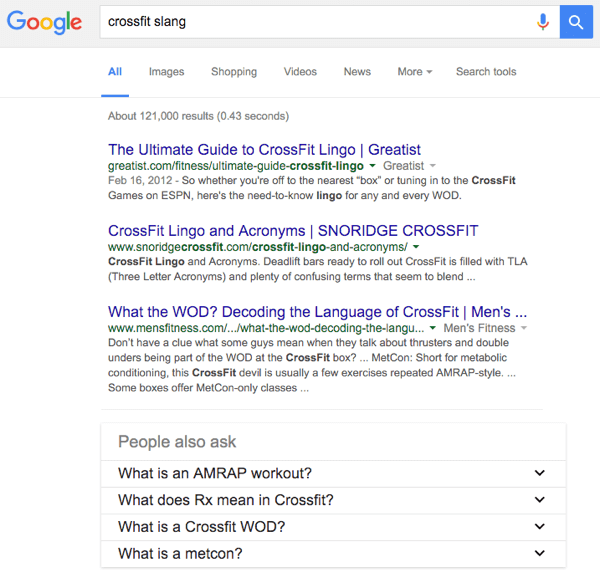 جوجل البحث العامية crossfit