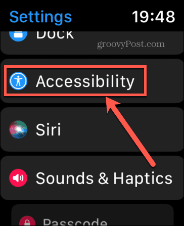 إمكانية الوصول إلى Apple Watch