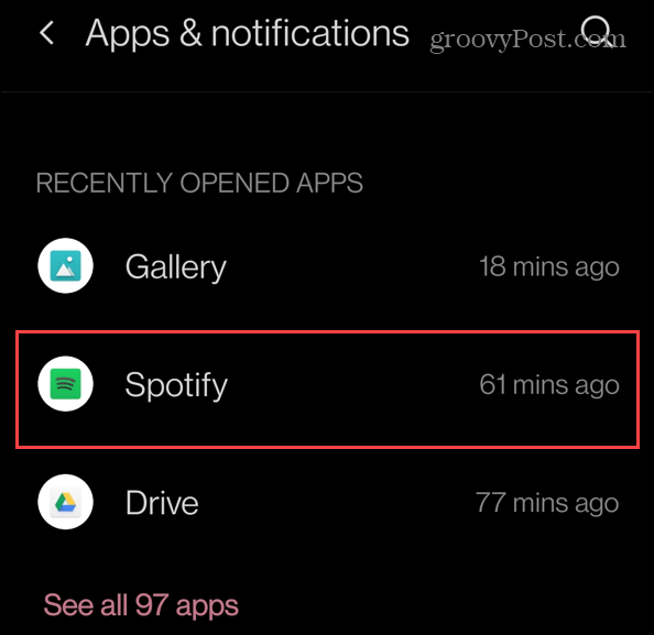 التطبيقات المثبتة مؤخرًا Spotify