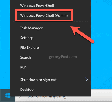 بدء تشغيل نافذة Windows PowerShell