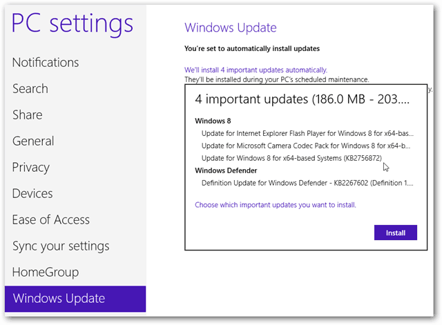 تحديثات Windows 8 الرئيسية