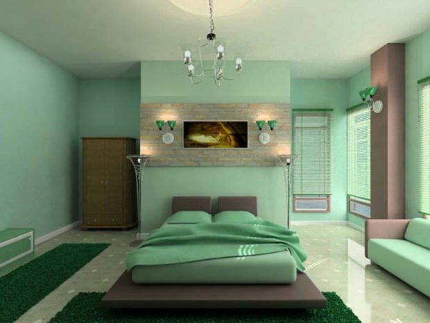 غرفة نوم المياه الخضراء
