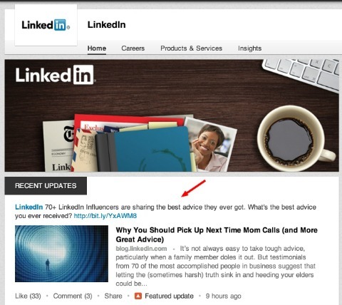 تحديثات حالة LinkedIn