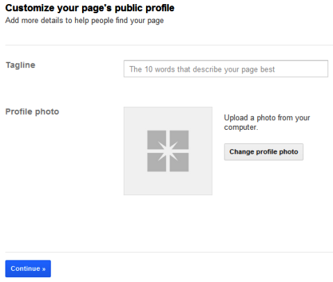 صفحات Google+ - سطر الوصف وصورة الملف الشخصي