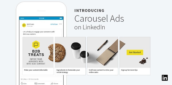 أطلقت LinkedIn إعلانات دائرية جديدة للمحتوى المدعوم والتي يمكن أن تتضمن ما يصل إلى 10 بطاقات مخصصة قابلة للتمرير السريع.