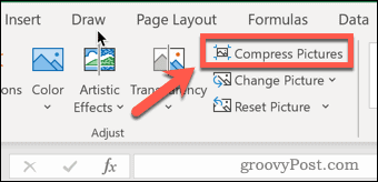 ضغط الصور في Excel