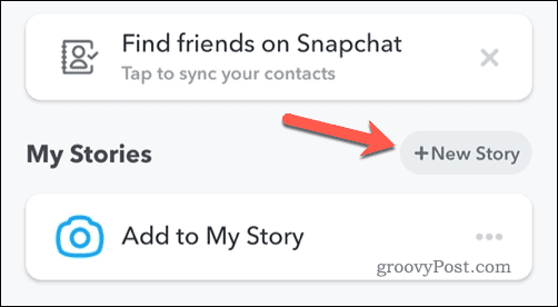 إنشاء قصة جديدة على Snapchat