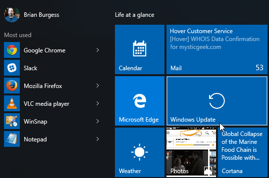 Windows Update قم بتشغيل Windows 10