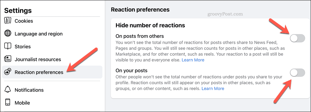 كيفية إخفاء الإعجابات على Facebook