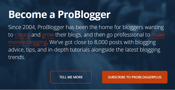 تختلف الصفحة الرئيسية لـ ProBlogger بالنسبة للزوار الجدد للموقع.