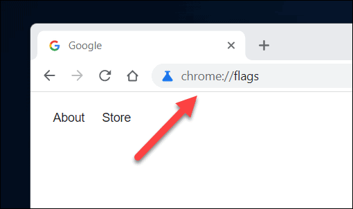 الوصول إلى قائمة Chrome Flags