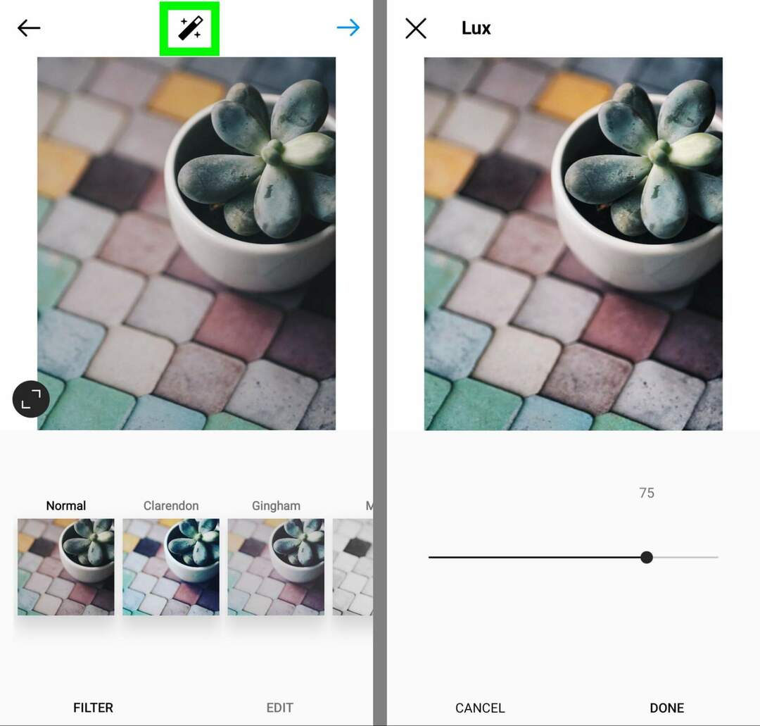 كيفية تحرير الصور-instagram-native-features-lux-step-2