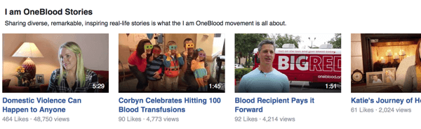 فيديوهات oneblood facebook