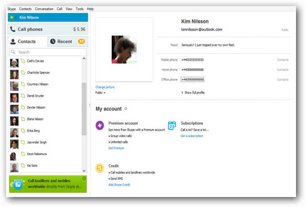 يتضمن تحديث Skype 6.1 لنظام التشغيل Windows تكامل Outlook