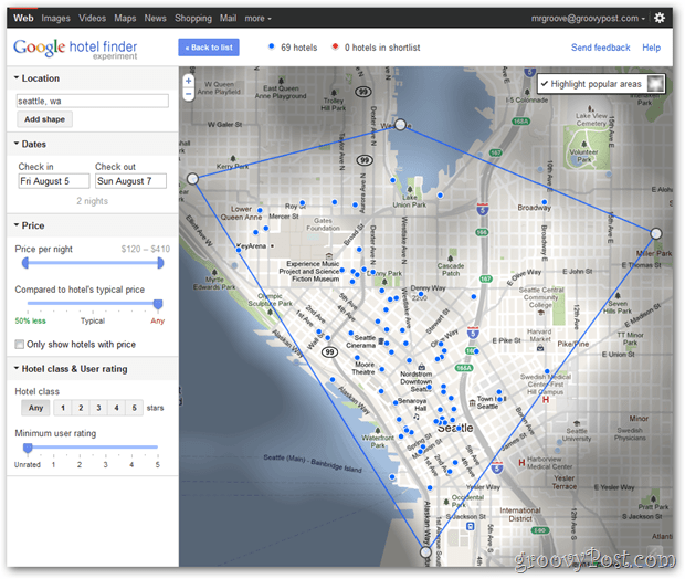 تطلق Google Hotel Finder