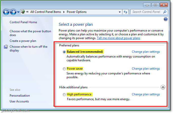 إدارة إعدادات Windows 7 Power Saver [How-to]