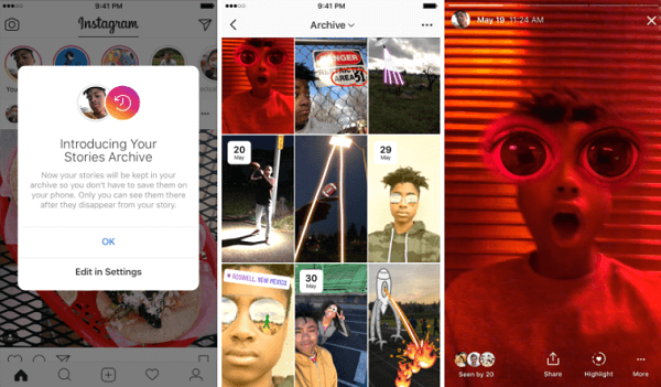 يحفظ Stories Archive الجديد في Instagram تلقائيًا القصص منتهية الصلاحية في جزء خاص من الملف الشخصي.