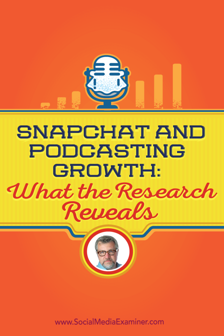 نمو Snapchat والبودكاست: ما يكشف عنه البحث: ممتحن وسائل التواصل الاجتماعي