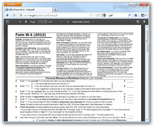 قم بتمكين عارض PDF المدمج في Firefox 15