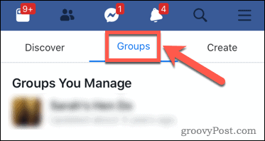 تطبيق Facebook يدير المجموعات