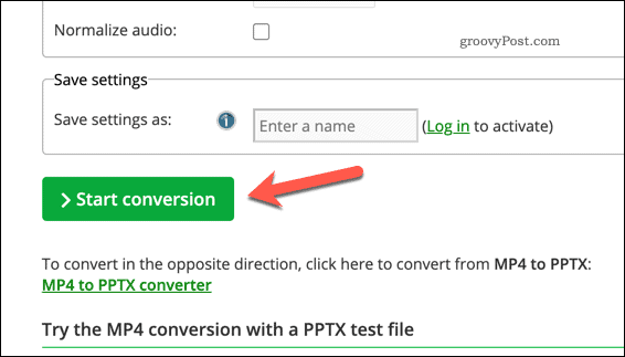 تحويل ملف PPTX إلى فيديو باستخدام خدمة عبر الإنترنت