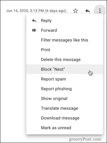 الحظر في Gmail