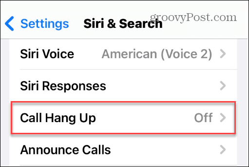 قم بإنهاء المكالمة على مكالمات الهاتف و FaceTime مع Siri