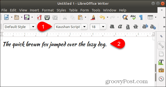 استخدام خط جديد في LibreOffice Writer