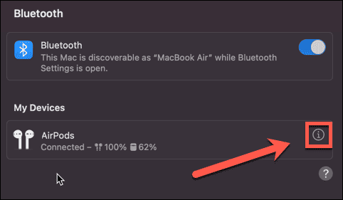 معلومات أجهزة mac airpods