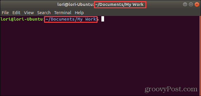 نافذة طرفية مفتوحة لمجلد محدد في Ubuntu Linux