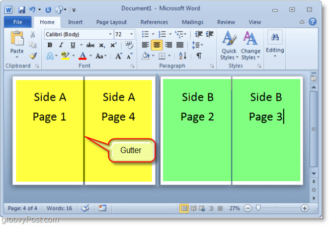 يمكن أن تكون لقطة شاشة Micosoft Word 2010 إنشاء كتيب في Microsoft Word 2010 صعبة بعض الشيء ولكن يجب أن يساعد هذا الرسم البياني