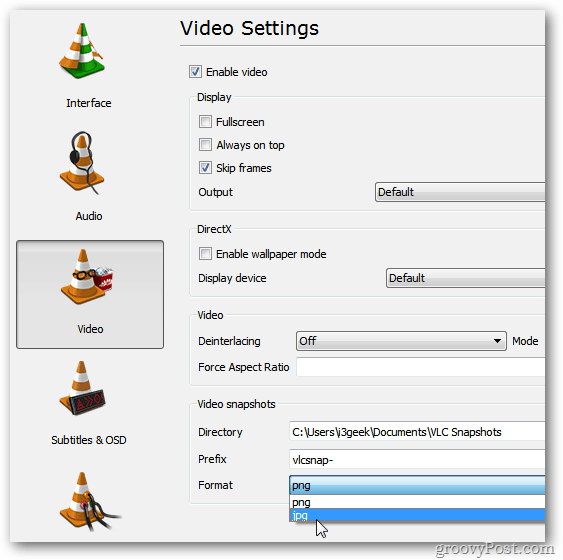 إعدادات تفضيل VLC