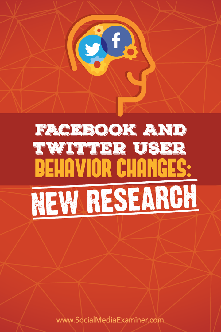 تغييرات سلوك مستخدم Facebook و Twitter: بحث جديد: ممتحن وسائل التواصل الاجتماعي