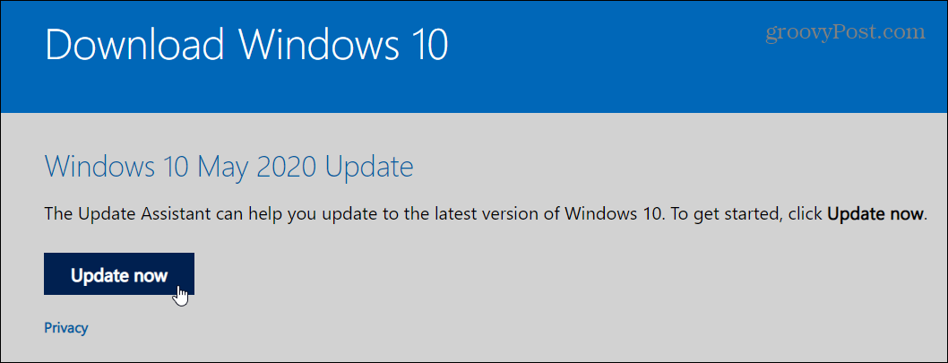 كيفية الترقية إلى Windows 10 May 2020 Update with Update Assistant