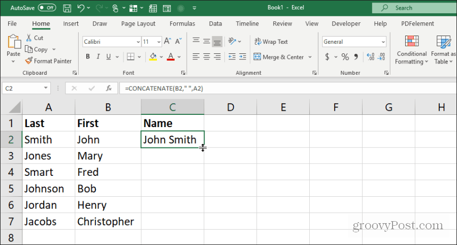 باستخدام سلسلة للأسماء في Excel