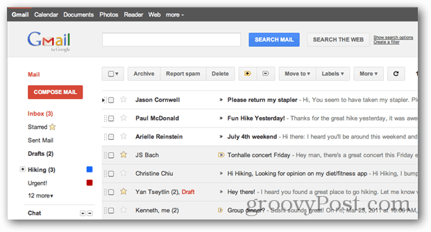 إعادة تصميم واجهة مستخدم Gmail