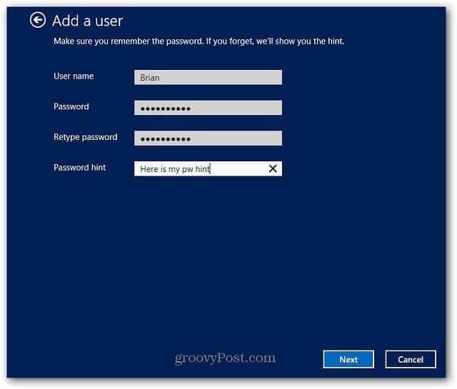 قم بإنشاء حساب محلي في Windows 8 وقم بتسجيل الدخول بدون اتصال بالإنترنت