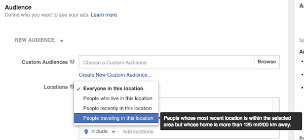 استهداف إعلانات الفيسبوك
