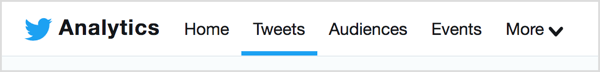 لتحليل محتوى Twitter الذي قمت بمشاركته ، انتقل إلى علامة تبويب التغريدات في Twitter Analytics.