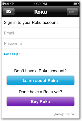تسجيل الدخول إلى حساب Roku