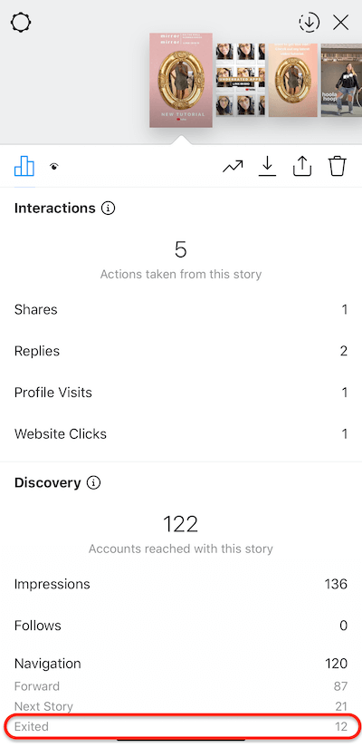 تُظهر بيانات قصص instagram المشاهدين الذين قاموا بتحرير موجز القصص من قصتك