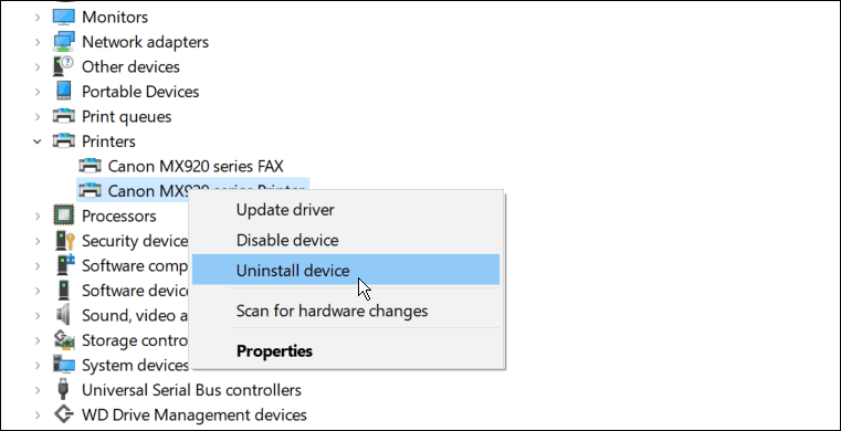 برنامج إلغاء التثبيت ، إصلاح الطابعة غير متاح على نظام التشغيل windows 11