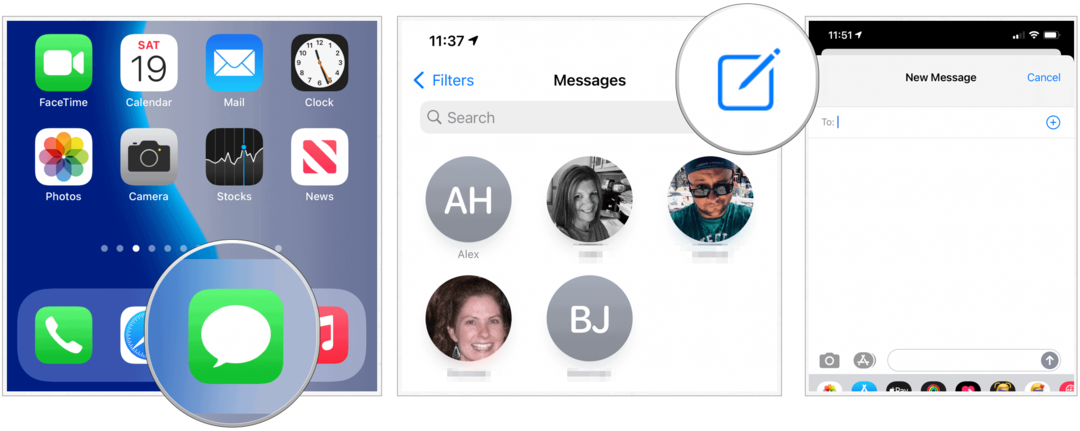 iOS 14 إنشاء رسالة جماعية