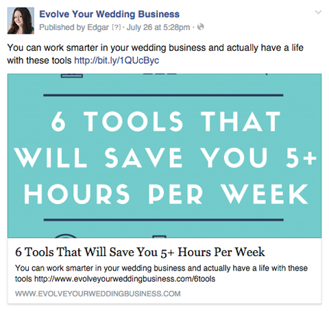 تتطور الفيسبوك الأعمال التجارية الزفاف الخاص بك