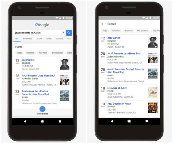 قامت Google بتحديث تطبيقاتها وتجربة الويب للجوال لمساعدة الباحثين على الويب في العثور بسهولة أكبر على الأشياء التي تحدث في مكان قريب ، إما الآن أو في المستقبل.