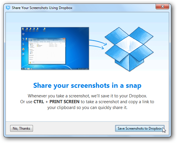 تحميل ومشاركة لقطات الشاشة تلقائيًا مع Dropbox