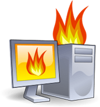 الكمبيوتر على النار