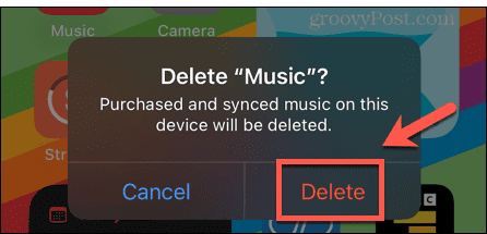 iphone حذف تطبيق الموسيقى
