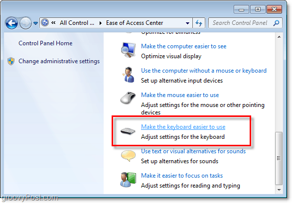 كيفية تعطيل المفاتيح الثابتة ومفاتيح التصفية في Windows 7